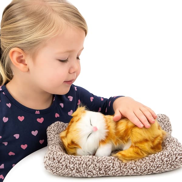 A CHARMING SLEEPING GINGER KITTEN – ON A CUSHION – MEOWING SOUNDS