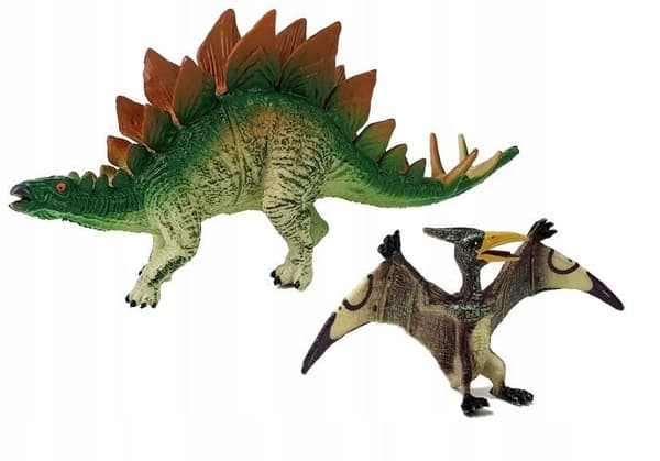 Stegosaurus and Pteranodon Dinosaur Figurine Set