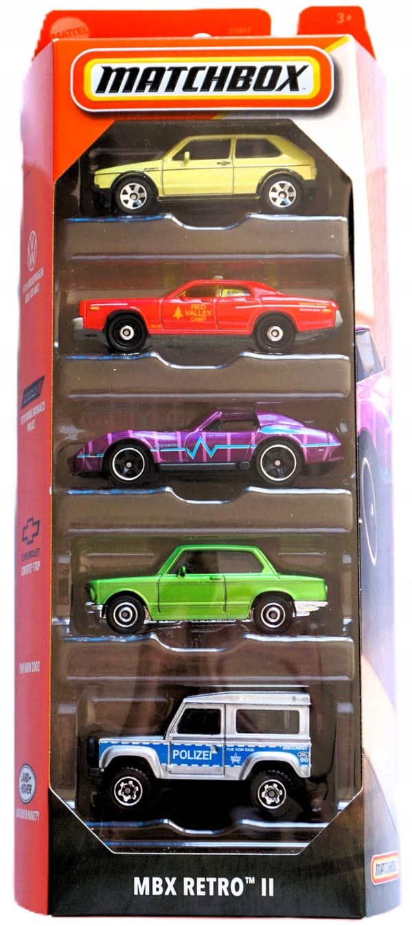 MATCHBOX 5-PACK SET: BMW 2002, GOLF GTI MK1, DODGE – MODEL CAR