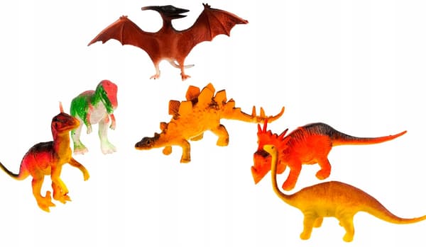 DINOSAURS SET OF 6 RUBBER FIGURINES – VARIOUS DESIGNS