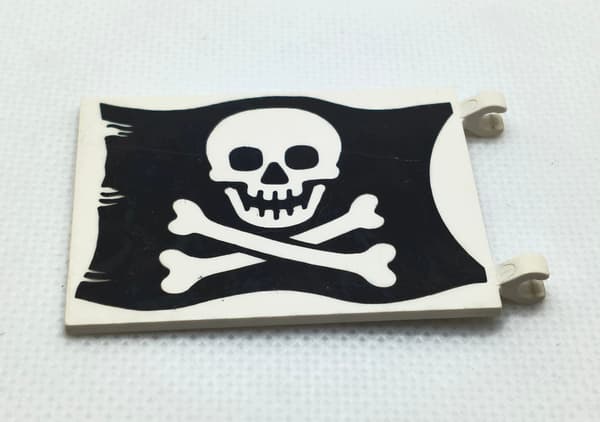 Lego 2525p01 plastic flag, 6x5, pirate skull flag