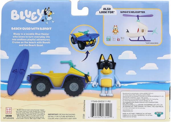 Moose Toys Bluey Beach Quad With Bandit Set
