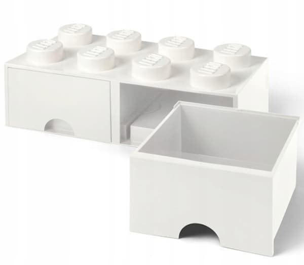 LEGO 8-Drawer Brick Container, 2x4 Brick Sorter Box, White