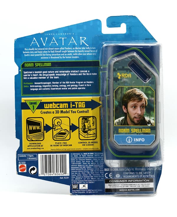 Mattel Avatar Figures: Dr Grace Augustine, Norm Spellman, Jake Sully, Sean Fike