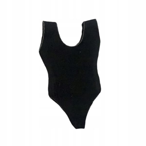 Miniature figure-hugging swimsuit designed for 1/12 scale action figures – Black