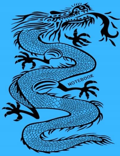 Notebook: Dragon Notebook, in light blue. 8.5x11 inches