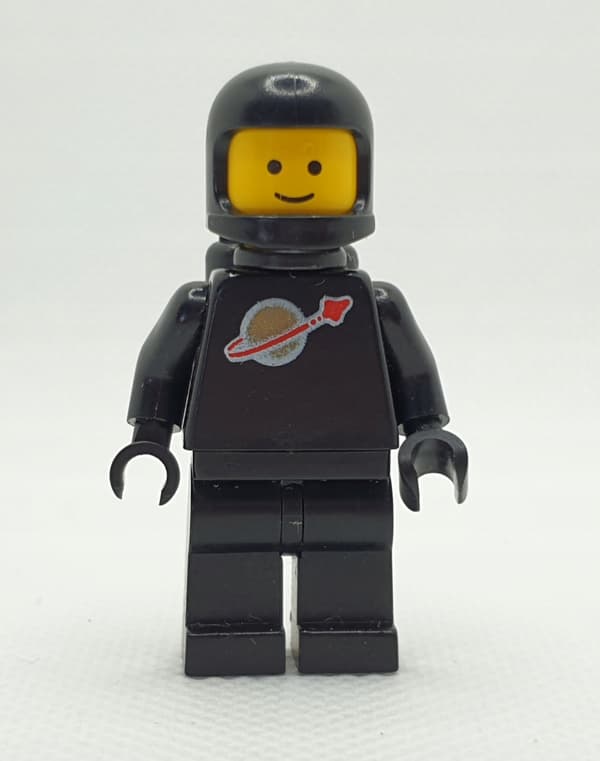 Lego minifigure sp003 Classic Space, black, 1 piece, SILVER LOGO