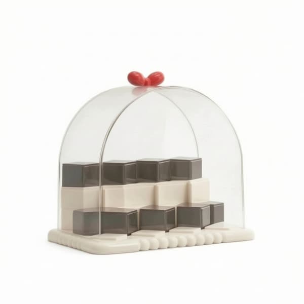 Tiered display box for figurines Display box with dust cover Dust-proof, for the desk