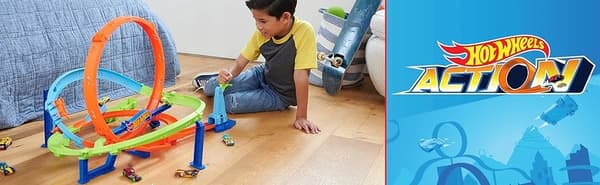 HOT WHEELS ACTION LET'S RACE TWISTED TORNADO LOOP TRACK SET + 1 car