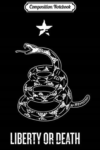 Composition Notebook: Liberty or Death – American Flag Snake – Pro 2nd Amen