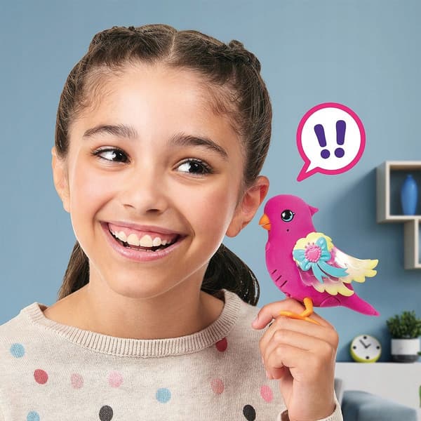 LITTLE LIVE PETS PINK BIRD IN A CAGE – INTERACTIVE, LIGHT-UP, CHIRPING