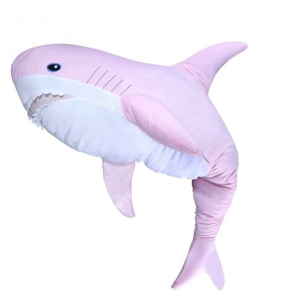 An elegant pink plush shark, 98 cm
