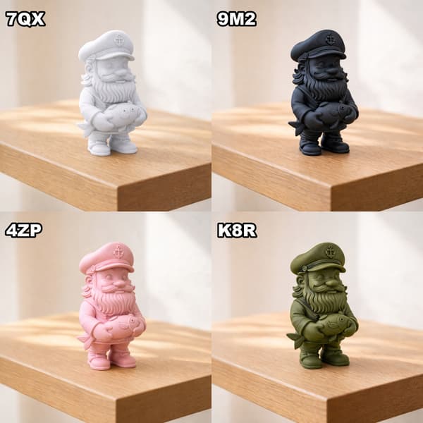 DECORATIVE FIGURINE: CAPTAIN BEAR WITH A FISH – A GIFT, AVAILABLE IN MANY COLOURS