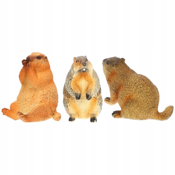 3 PLASTIC MARMOT MODELS, EDUCATIONAL FIGURINES