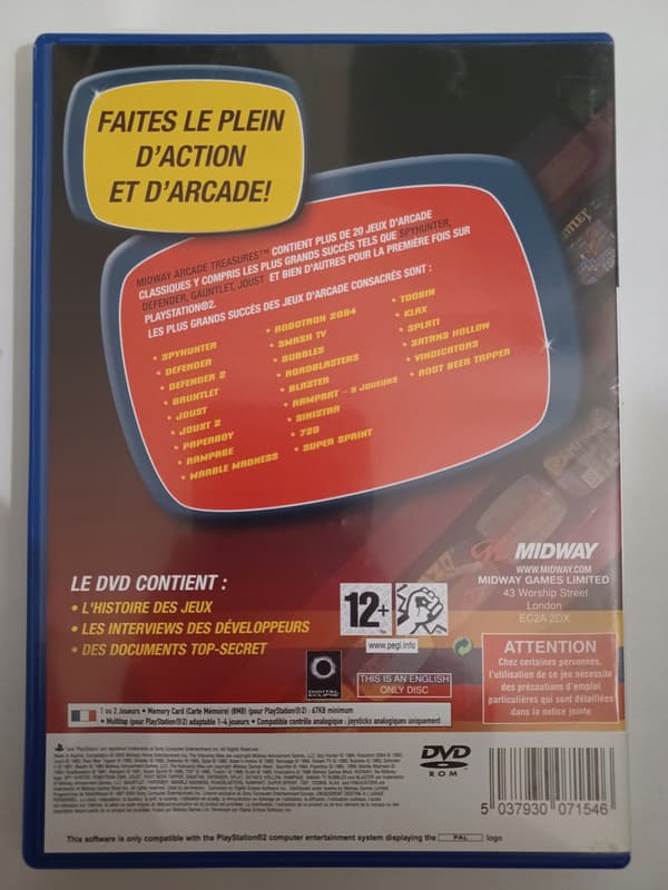 Midway Arcade Treasures, PlayStation 2, PS2