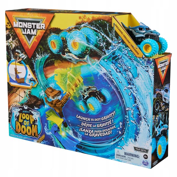 MONSTER JAM STUNT SET: LOOP OF DOOM LAUNCH TRACK + 1:64 SCALE VEHICLE