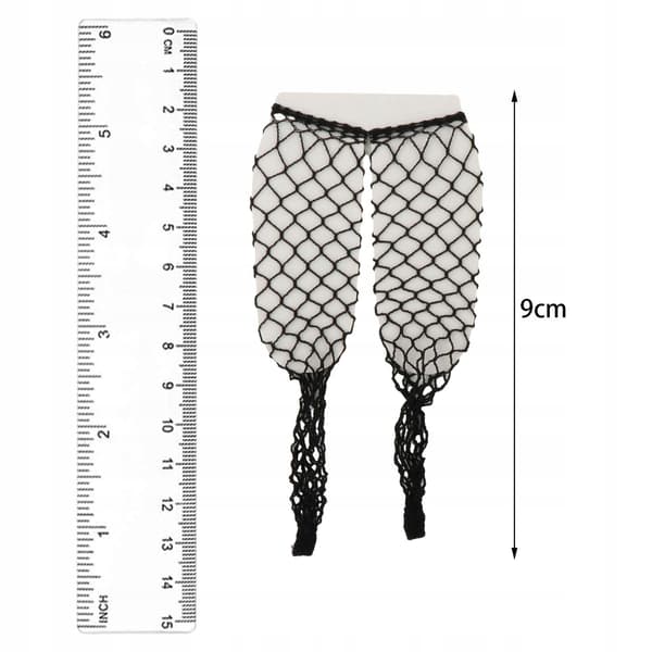 Miniature fishnet stocking, 1:6 scale. An accessory for doll leggings, black outfit