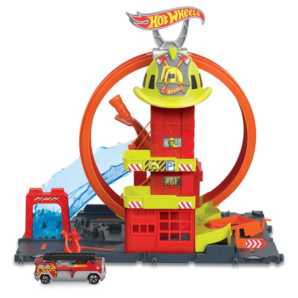 Hot Wheels City Fire Station with Loop Set HKX41