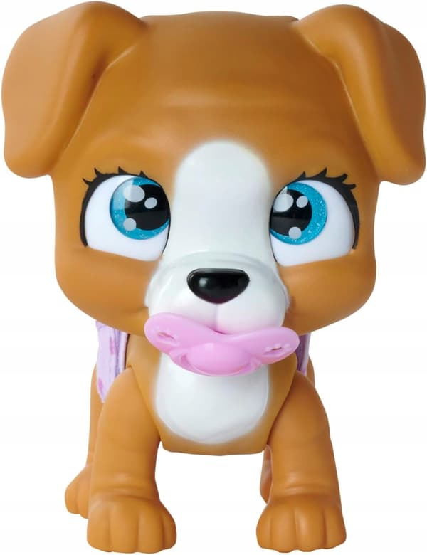 Simba DOG WITH DRINKING AND PEEING FUNCTIONS 15cm + DIAPER GANG ACCESSORIES