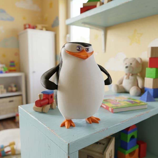 PINGWIN SKIPPER MADAGASCAR 3D FIGURINE STATUETTE BY MEM KOWALSKI – LARGE GIFT