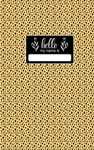 Hello, my name is, orange leopard print, Patterned Two-Year-Plus Monthly P