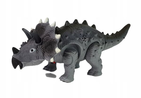 Battery-Operated Triceratops Dinosaur – Grey