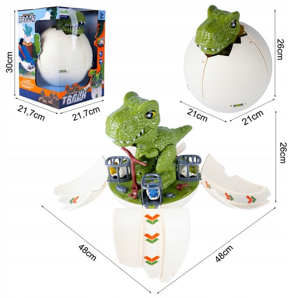 DINOSAUR EGG HATCHING DINOSAUR EGG LAUNCHER 2-IN-1 SLIDE TRACK