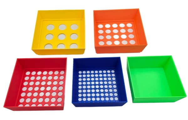 Colourful Building Block Sorter – a stackable container for sorting building blocks