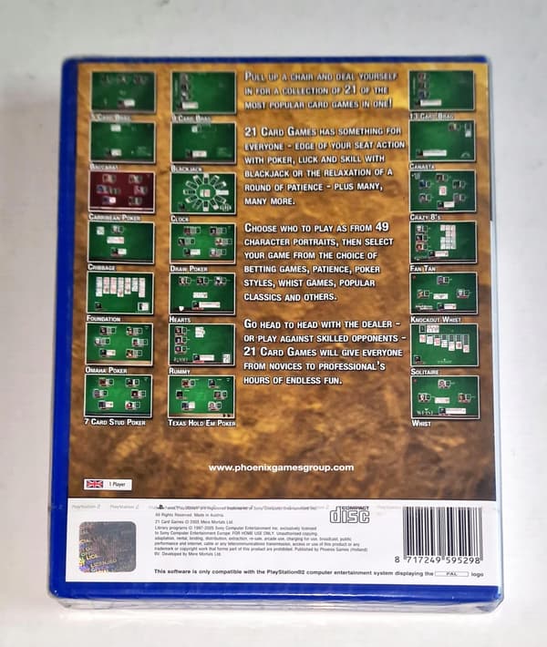 21 CARD GAMES PS2 game – NEW – SEALED –
