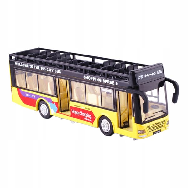 Diecast Bus Toy Simulation Alloy Ornaments Transit Bus Simulation Yellow