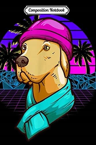 Composition Notebook: Labrador Christmas Vaporwave Style – A Funny, Humorous Gift J