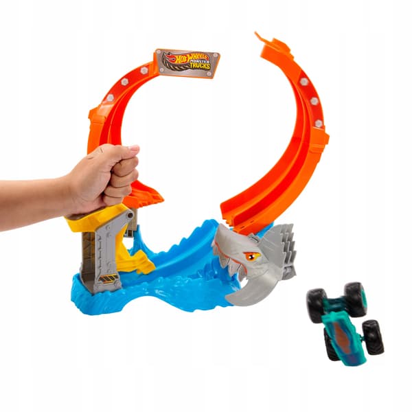 HOT WHEELS MONSTER TRUCK Shark Loop Track Set + Car