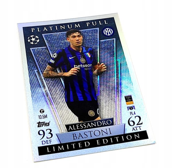 MATCH ATTAX EXTRA 2024/25 CARD. PL4 ALESSANDRO BASTONI / PLATINUM PULL