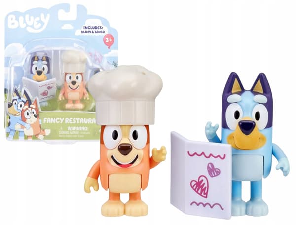 BLUEY AND BINGO FANCY RESTAURANT FIGURINES