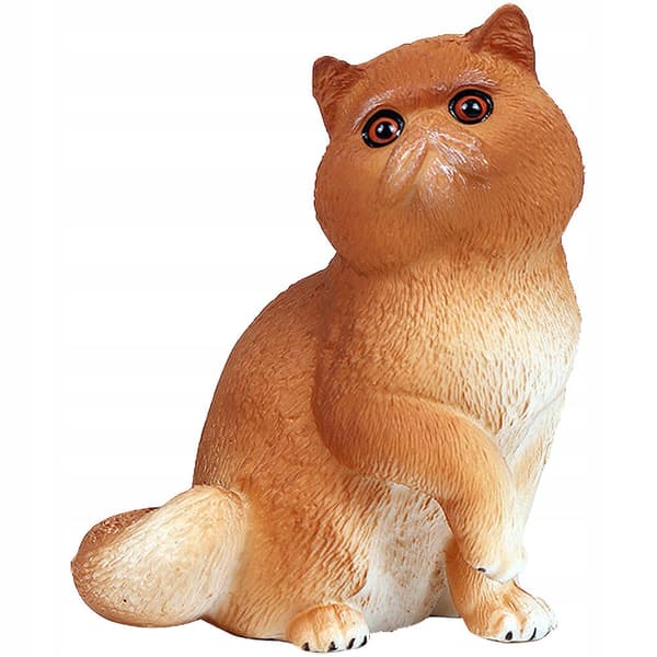 YELLOW PLASTIC CAT FIGURINE – HOME DECORATION
