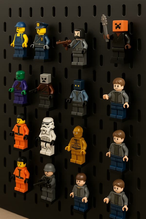 100 pieces: IKEA Skadis board HOLDER/STAND for LEGO Mini Figures – Black
