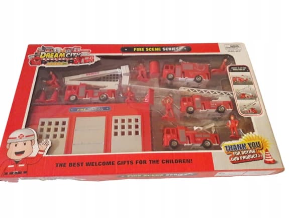 Fire brigade set with a garage and figures