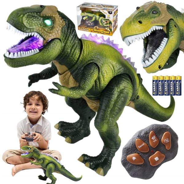 INTERACTIVE T-REX DINOSAUR – REMOTE-CONTROLLED R/C ROBOT WITH REMOTE CONTROL + 5x BATTERIES