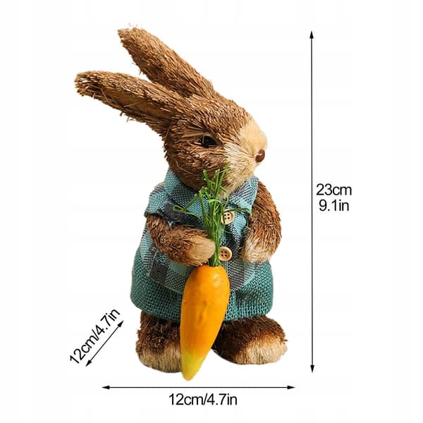 Simulation: Straw Bunny – Art Deco Sculptures, Figurines, Handicrafts, Statues – Blue A
