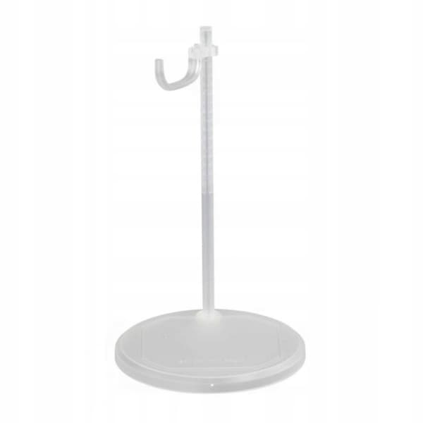 1/6 scale figure. Includes a U-bracket and C-shaped clips. Transparent, round
