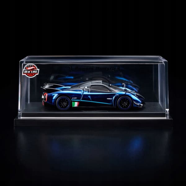 '21 Pagani Huayra R RLC in a display case, blue'