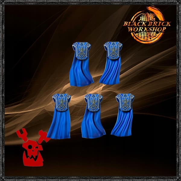 Gravis Princeps Squad 3 DakkaDakka Backpack and Cape Set – 32 mm tabletop game miniatures