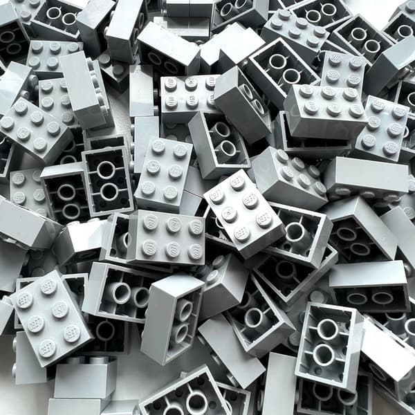 LEGO 2x3 light grey bricks, 100 pieces, 3002, LIGHT BLUISH GRAY LBG