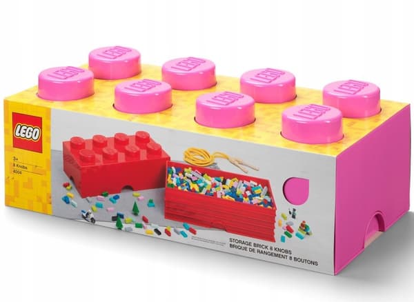 LEGO BRICK STORAGE CONTAINER, 8-BOX SET, LARGE BRICK, 50 CM, PINK SORTER