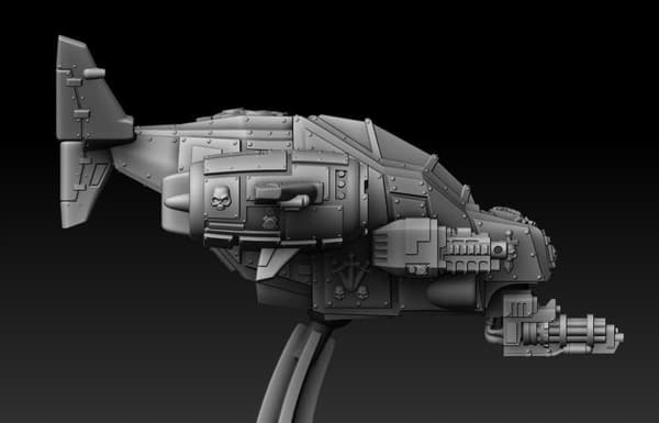 Silver Wardens’ Death Claw Gunship – a proxy model for board games/D&D/GURPS