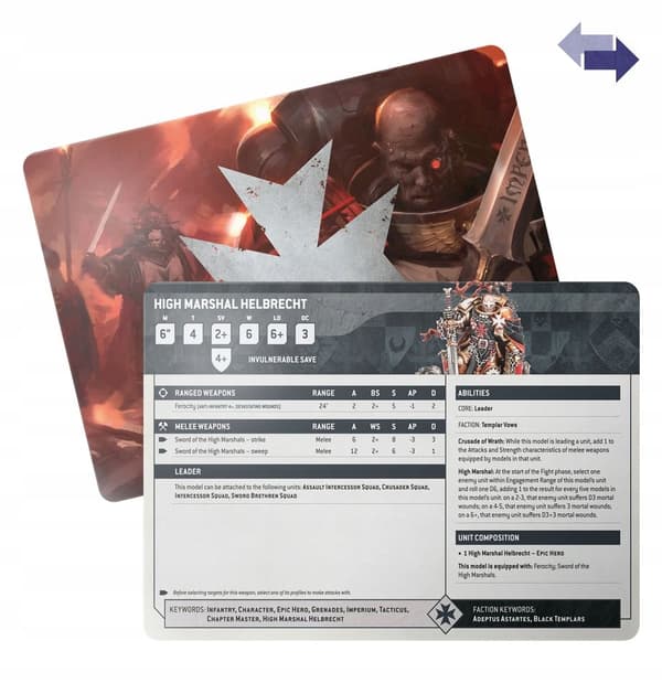 WARHAMMER 40.000 Databladskort: Black Templars