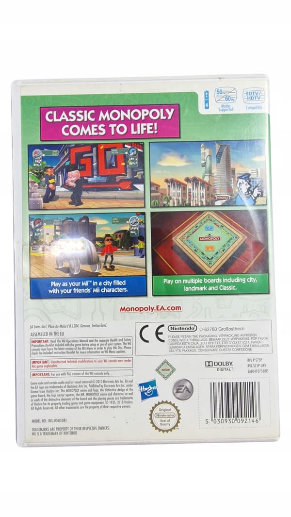NINTENDO WII MONOPOLY STREETS game – English language version