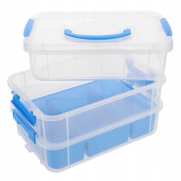 PLASTIC DESK ORGANISER FOR CREATIVE SUPPLIES WITH COMPARTMENTS