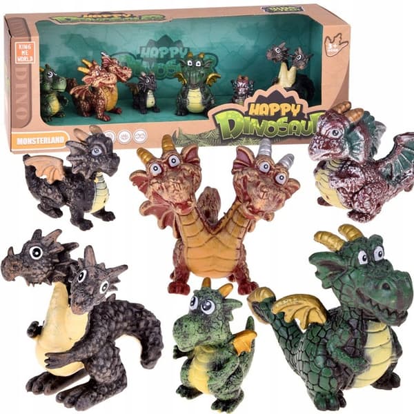 Fairy-tale Dragons Figurine Set, 6 pieces. Magical Creatures ZA5883