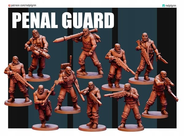 PENAL GUARD x5 Red Pilgrim Miniatures